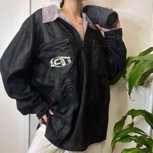 Vintage Pepe Jeans Black Lightweight Windbreaker Jacket, Size Large